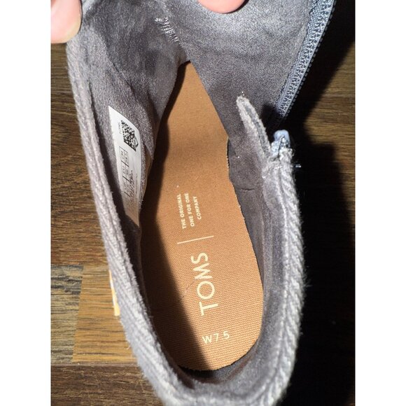 Tom’s Loren Suede Gray Ankle Heeled Boots Bootie Size 7.5 - Picture 14 of 14